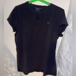 Black Short Sleeve Blouse — Armani Exchange